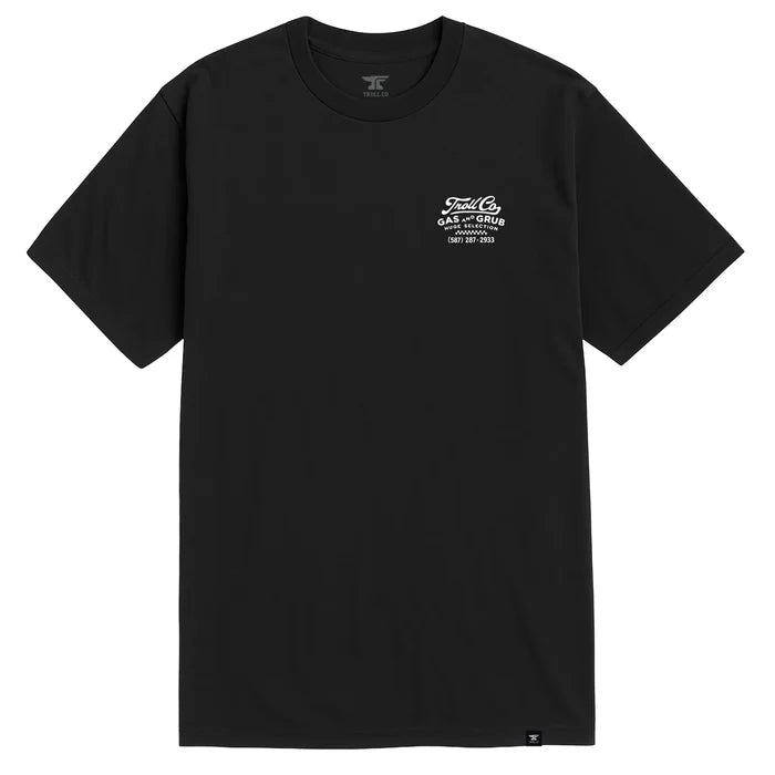 Troll Co. Gas and Grub graphic t-shirt in black, alternate product view