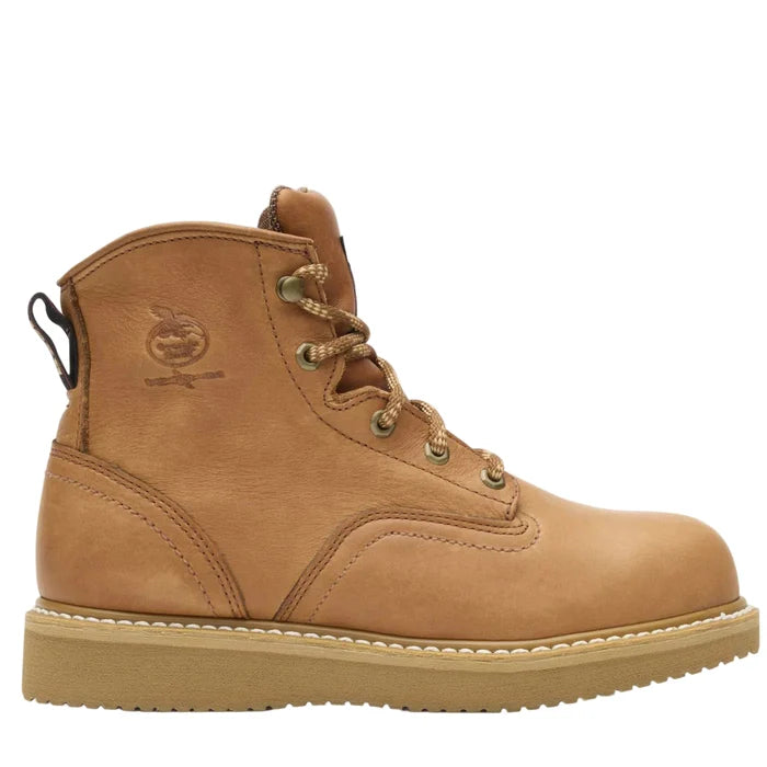 Georgia Boot 6 inch steel toe wedge sole work boot, side profile view