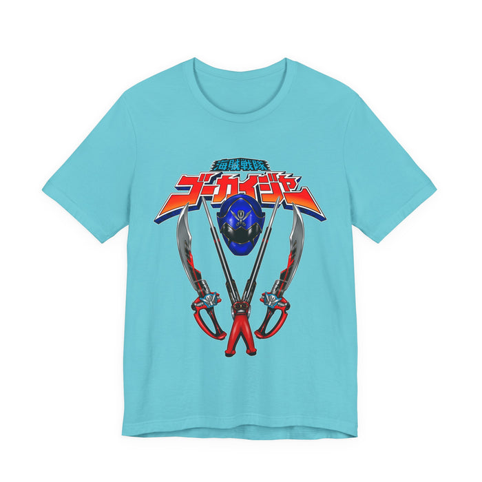 Gokai Blue Tee Super Sentai T Shirt Custom Graphic Art Cosplay Shirts Rangers Retro Vintage 90s