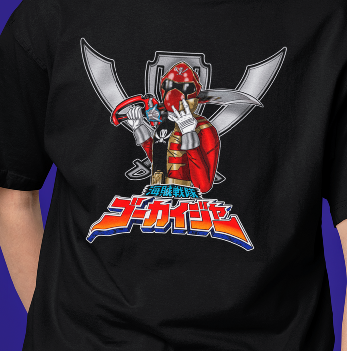 Gokaiger Gokai Red Tee Super Sentai T Shirt Custom Graphic Art Cosplay Shirts Rangers Retro Vintage 90s