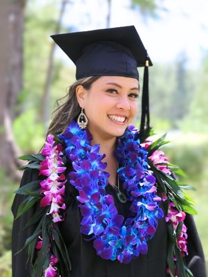 GRADUATION LEI 2 PACK - MAILE TI LEAF STYLE WITH ORCHID LEI WRAP & DOUBLE DYED ORCHID LEI