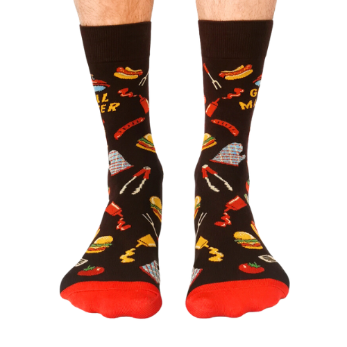 Grill Master Socks with all BBQ things in an all over pattern. Look stylish while cooking!
