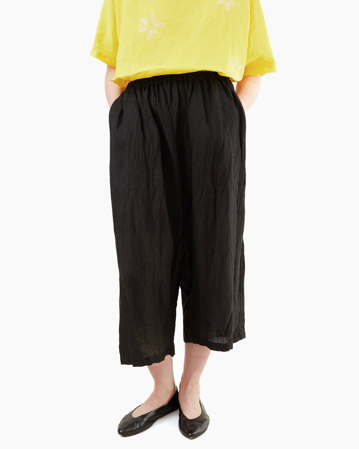 Guptiha Linen Gauze Pants in Black