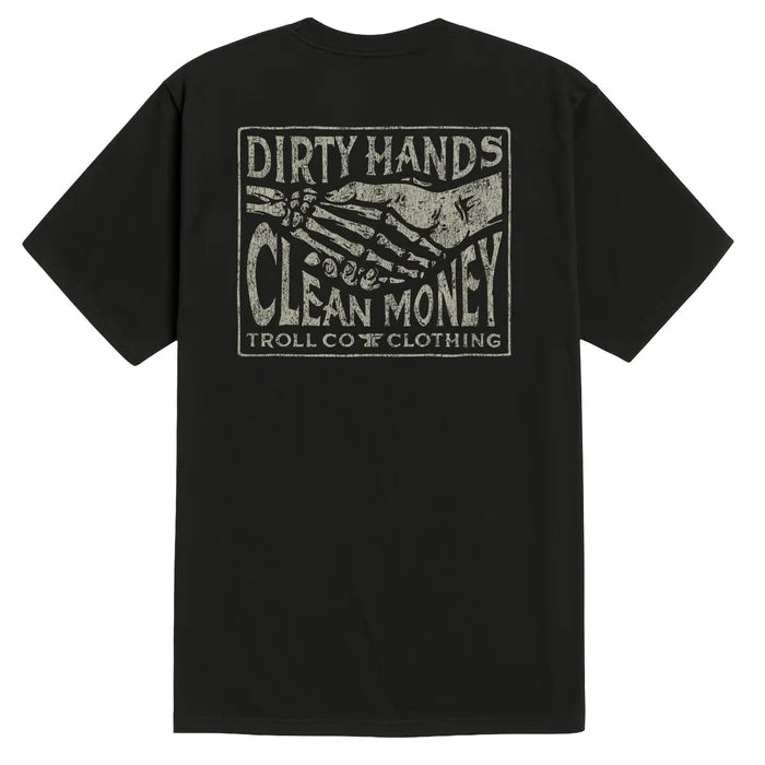 Back view of the Troll Co. Haggler Box graphic t-shirt in black