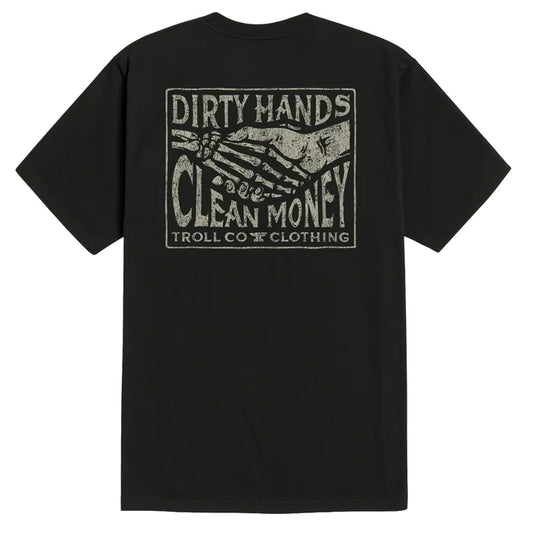 Back view of the Troll Co. Haggler Box graphic t-shirt in black
