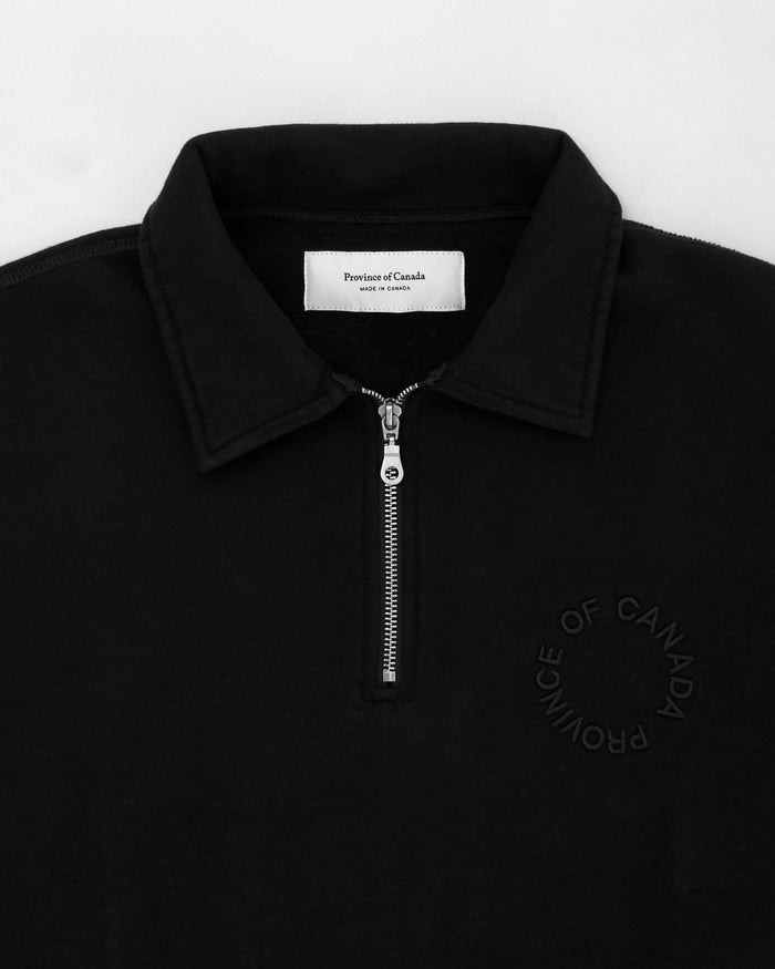 Half Zip Fleece Sweatshirt Black - Unisex