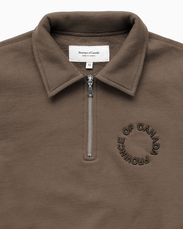 Made in Canada Half Zip Fleece Sweatshirt Chestnut - Unisex - Province of Canada