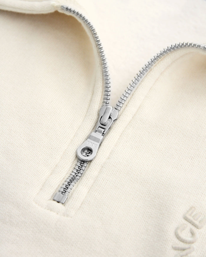 Province of Canada - Half Zip Fleece Sweatshirt Cream Unisex - Made in Canada