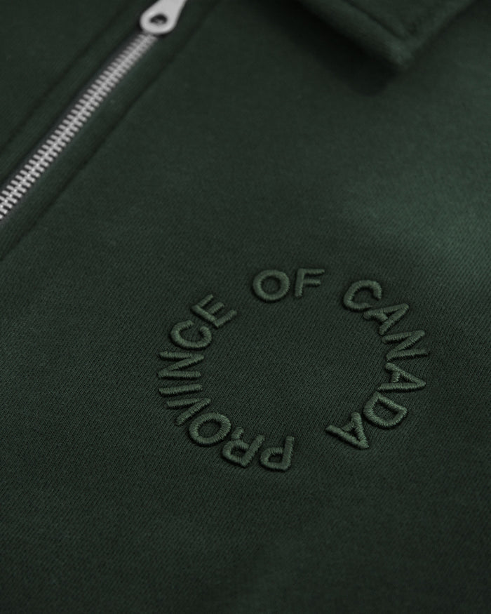Province of Canada - Half Zip Fleece Sweatshirt Forest Unisex - Made in Canada