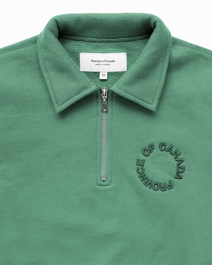 Made in Canada Half Zip Fleece Sweatshirt Green - Unisex - Province of Canada