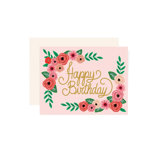 Happy Birthday Floral Rose Greeting Card - Made in Canada - Province of Canada