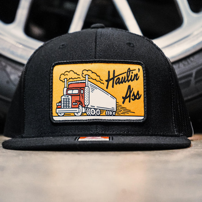 Trade Money Haulin meshback hat shown worn