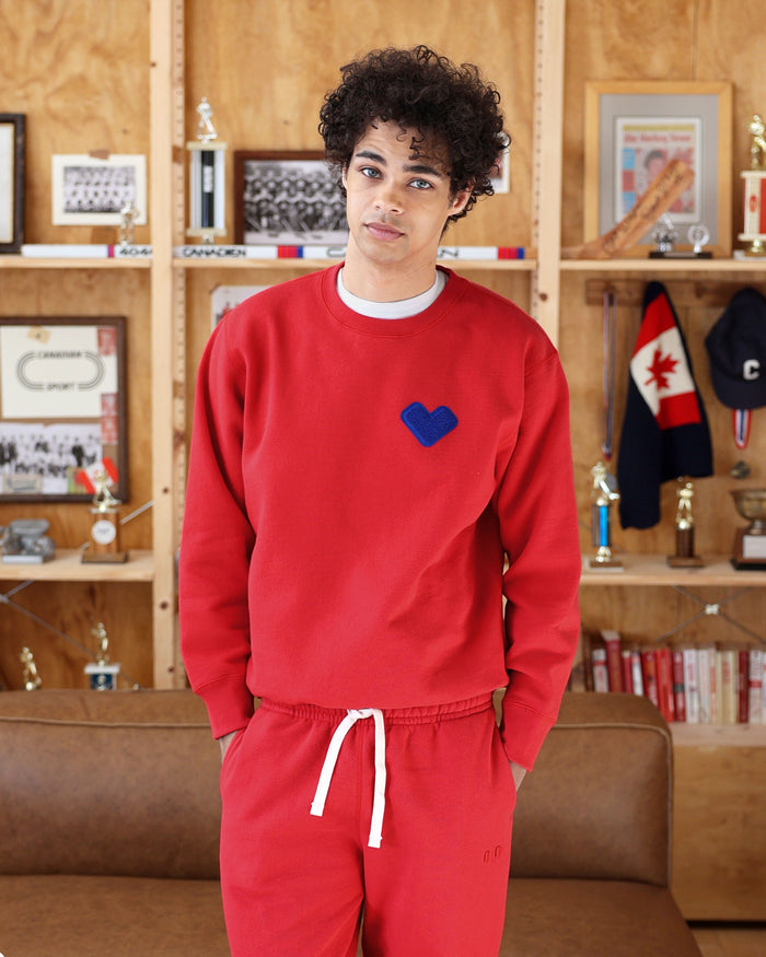 Made in Canada Heart Sweatshirt Red - Unisex - Province of Canada