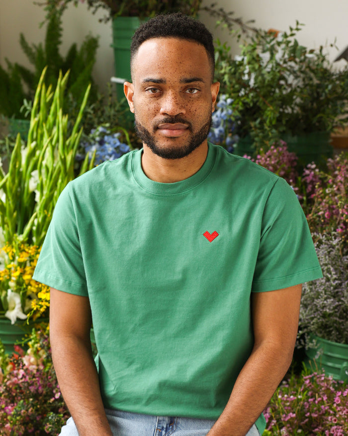 Made in Canada Organic Cotton Heart Tee Green - Unisex - Province of Canada