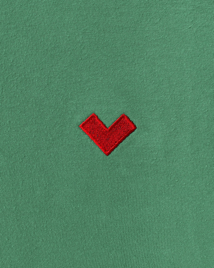 Made in Canada Organic Cotton Heart Tee Green - Unisex - Province of Canada