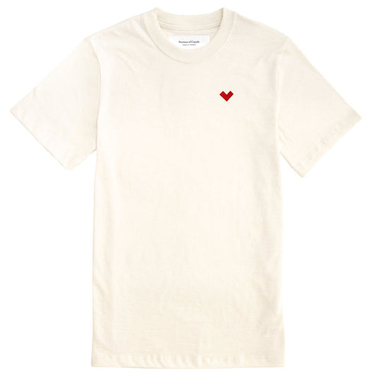 Made in Canada Organic Cotton Heart Tee Natural - Unisex - Province of Canada