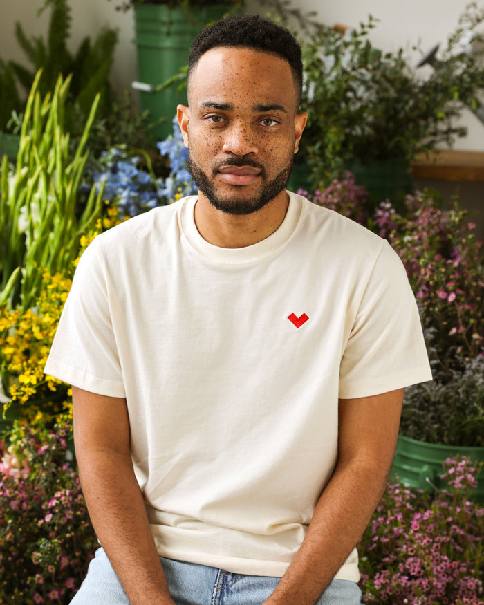 Made in Canada Organic Cotton Heart Tee Natural - Unisex - Province of Canada