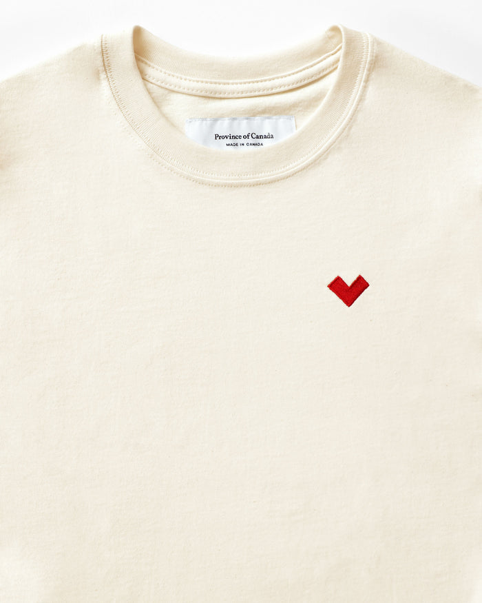 Made in Canada Organic Cotton Heart Tee Natural - Unisex - Province of Canada