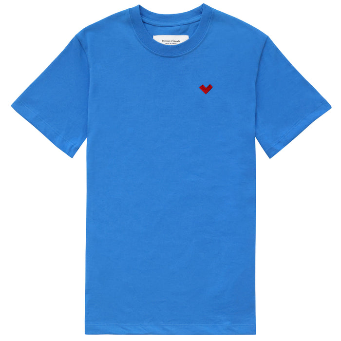 Made in Canada Organic Cotton Heart Tee Super Blue - Unisex - Province of Canada
