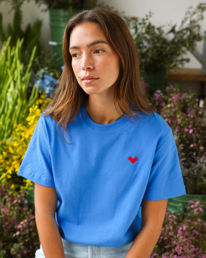 Made in Canada Organic Cotton Heart Tee Super Blue - Unisex - Province of Canada