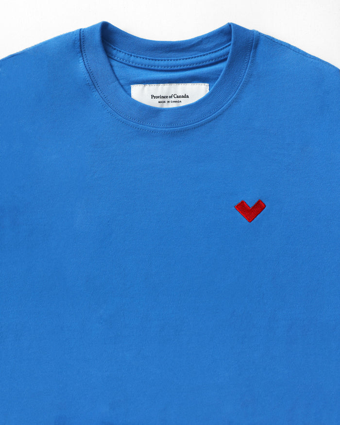 Made in Canada Organic Cotton Heart Tee Super Blue - Unisex - Province of Canada