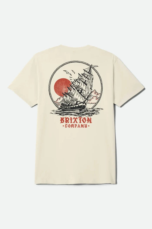 Brixton High Seas short-sleeve standard fit graphic t-shirt in cream