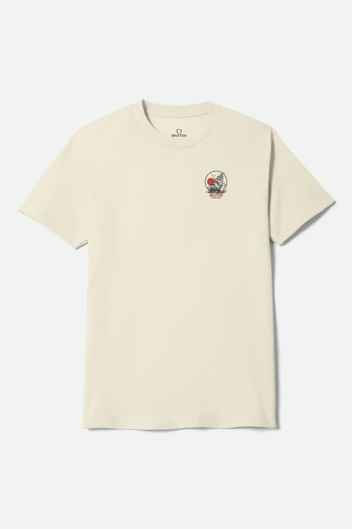 Brixton High Seas short-sleeve graphic t-shirt in cream, alternate product view