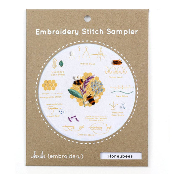 Honeybees - Embroidery Stitch Sampler