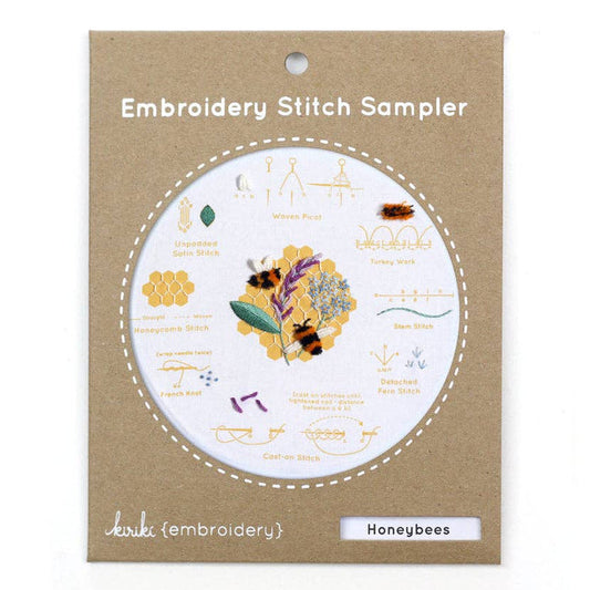 Honeybees - Embroidery Stitch Sampler