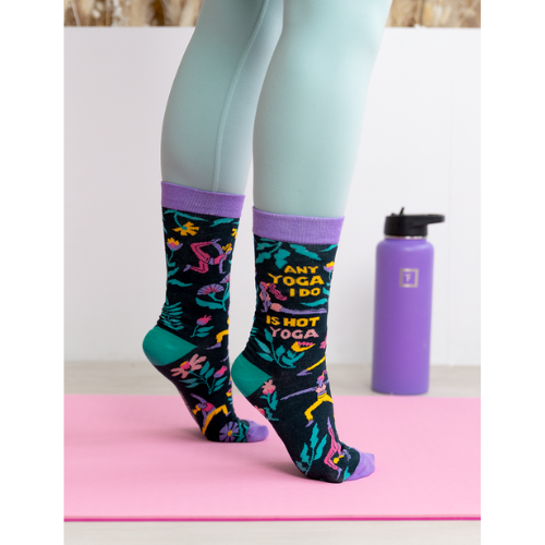 Hot Yoga socks from Uptown Sox with a non-slip design, perfect for stability and comfort during yoga sessions.