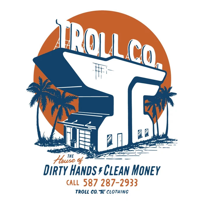 Troll Co. House of DHCM short-sleeve graphic t-shirt in white, available in big and tall sizes