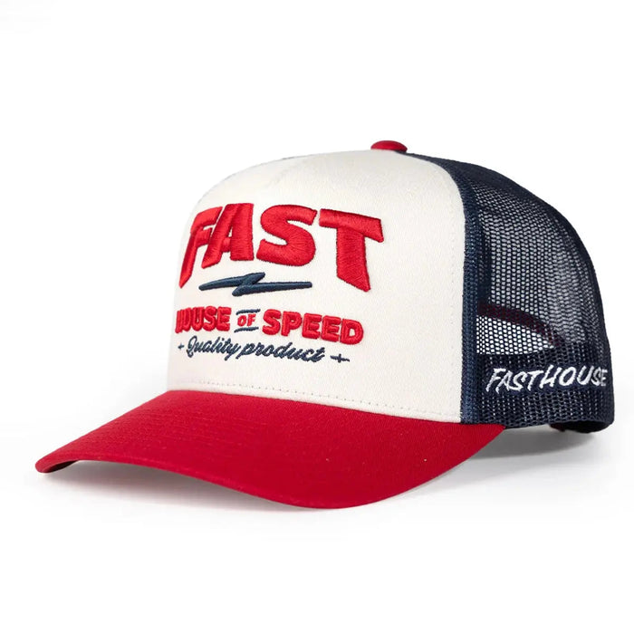Fasthouse House of Speed hat in off white and red