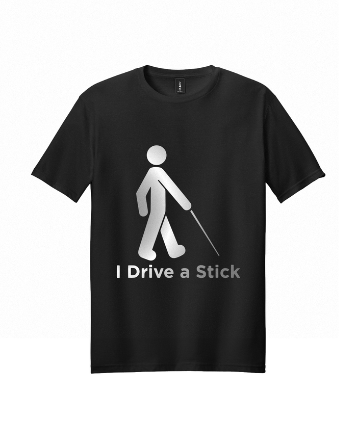 I Drive a Stick - Short Sleeve, Black, Reflective
