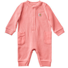 Carhartt infant long-sleeve thermal snap front coverall in rosette heather