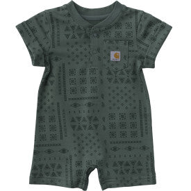 Carhartt infant short-sleeve French terry romper in laurel wreath