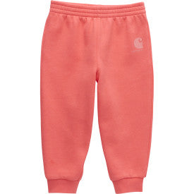 Carhartt toddler girls fleece logo sweatpant in shell pink heather, additional product image