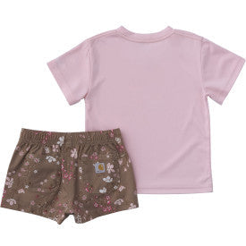 Carhartt infant and toddler girls Force Sun Defender shirt and short set in dark khaki, alternate product view