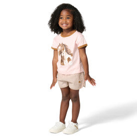 Carhartt infant and toddler stretch denim short in Carhartt brown