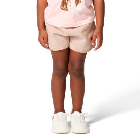 Carhartt infant and toddler stretch denim short in Carhartt brown, alternate product view