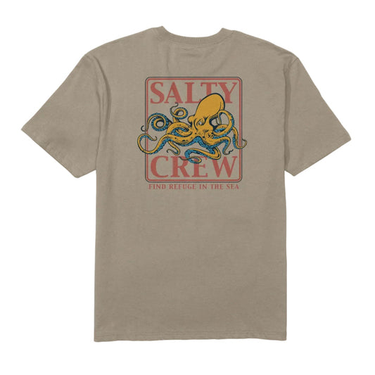 Back view of the Salty Crew Ink Slinger Classic graphic t-shirt in twig