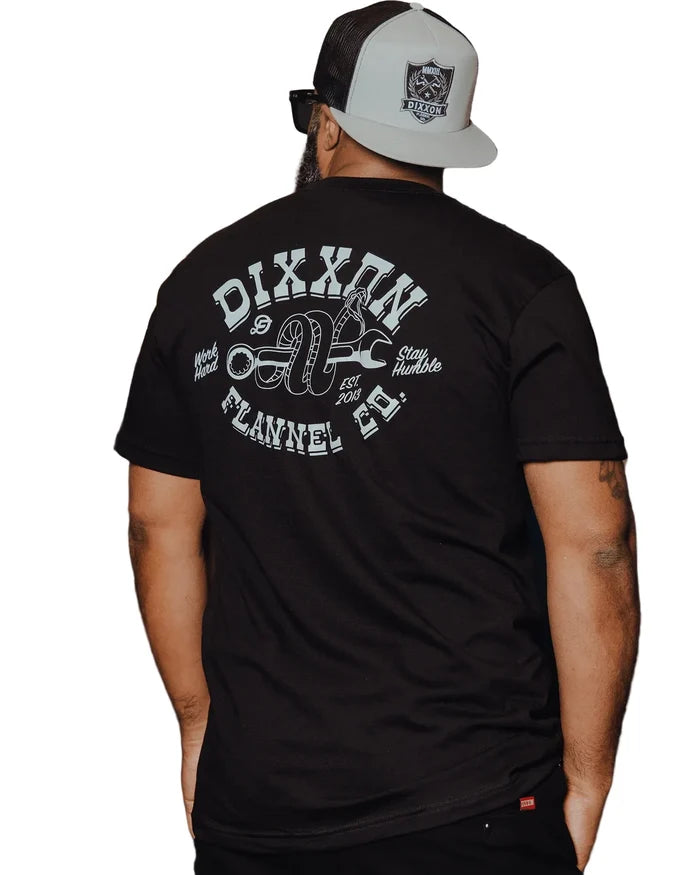 Short sleeve Iron Viper graphic tee by Dixxon in black, available in big and tall sizes