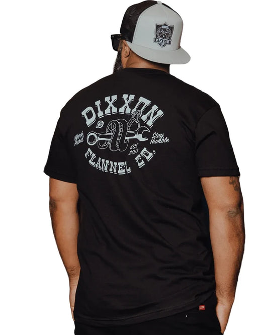 Short sleeve Iron Viper graphic tee by Dixxon in black, available in big and tall sizes