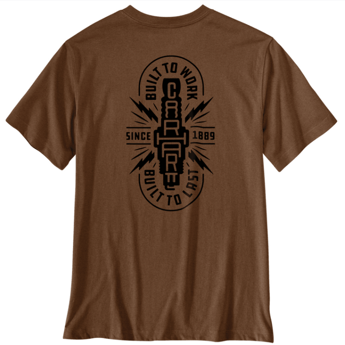 Carhartt Irvine relaxed fit Built graphic t-shirt in red duck heather, available in big and tall sizes