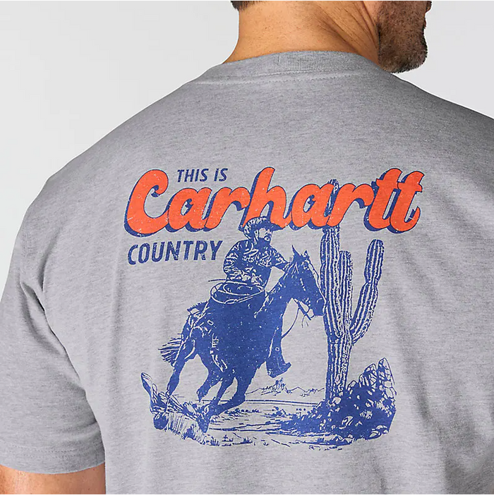 Carhartt Irvine relaxed fit horse graphic t-shirt in heather gray, additional product view