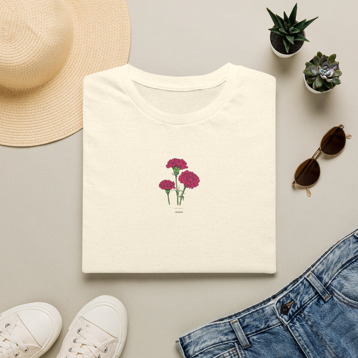 January's flower of the month - Nori Shore's Red Carnation Tee T‑Shirt