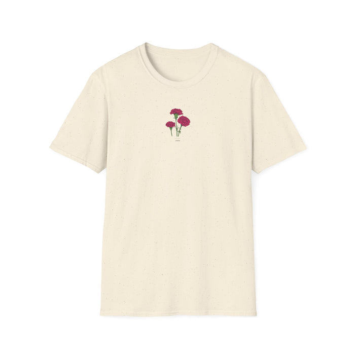 January's flower of the month - Nori Shore's Red Carnation Tee T‑Shirt