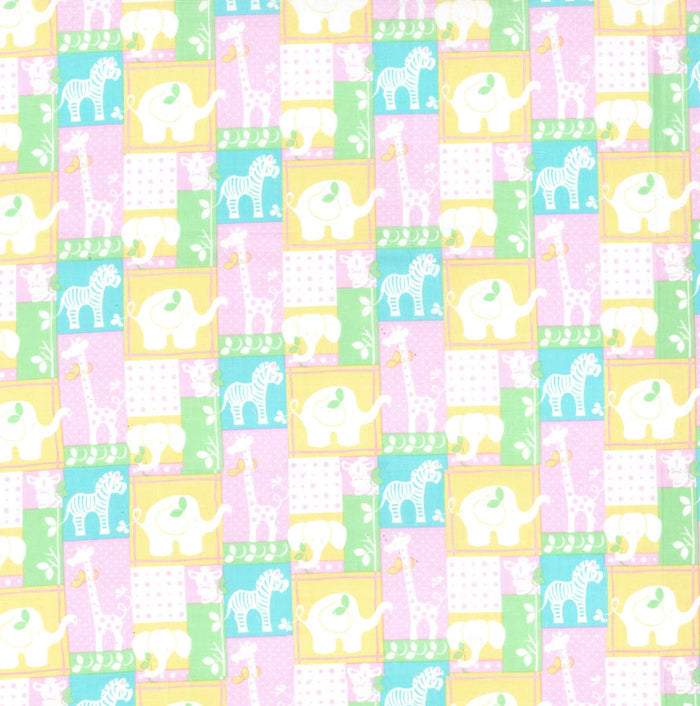 Jungle Patch on Pink Baby Prints 100% Cotton Baby Price Per Yard