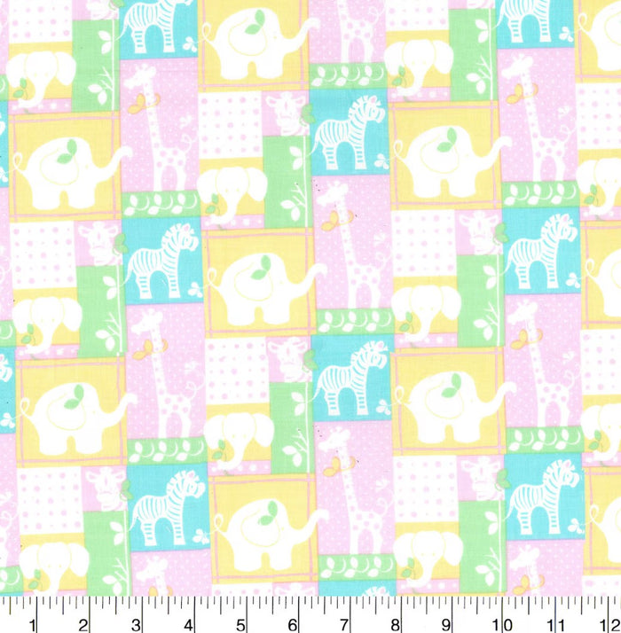 Jungle Patch on Pink Baby Prints 100% Cotton Baby Price Per Yard