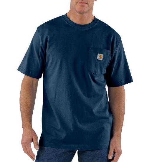 Carhartt K87 heavyweight short-sleeve pocket t-shirt in navy, sizes to 5XL