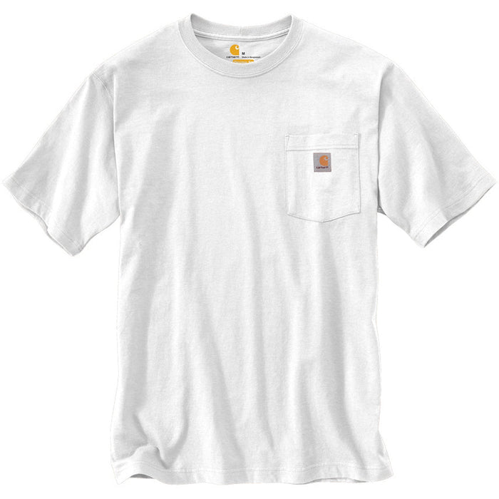Carhartt K87 loose fit heavyweight pocket t-shirt in white, front view